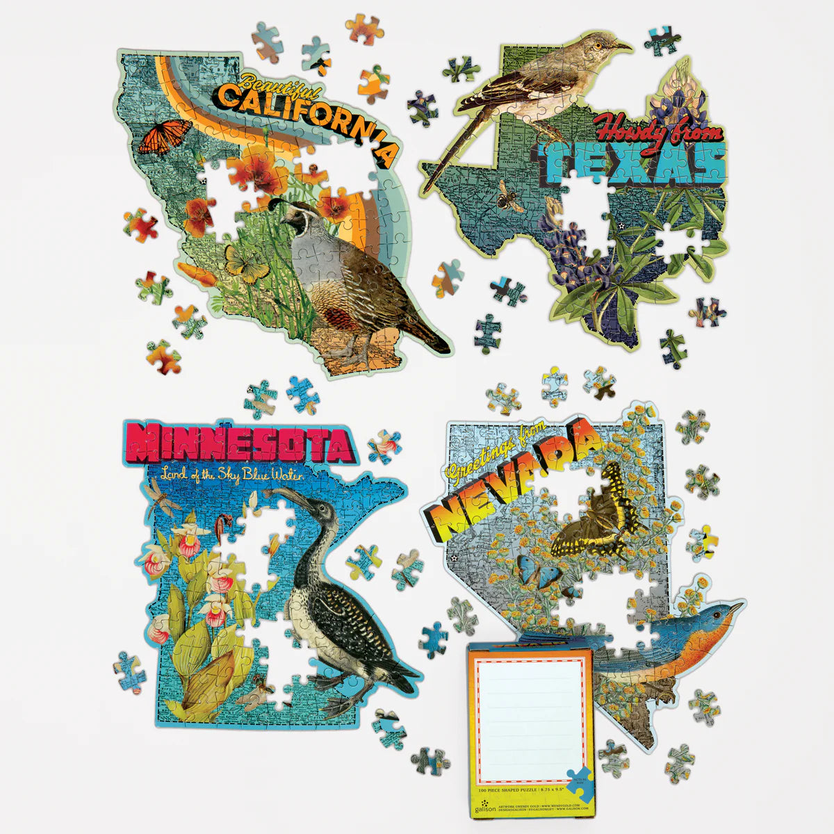 Wendy Gold Nevada 100 Piece Mini Shaped Jigsaw Puzzle
